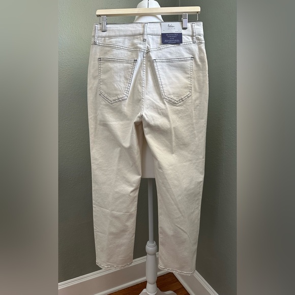 NWT Boden button fly straight leg denim - ecru with navy stitching - 12 - Picture 3 of 8